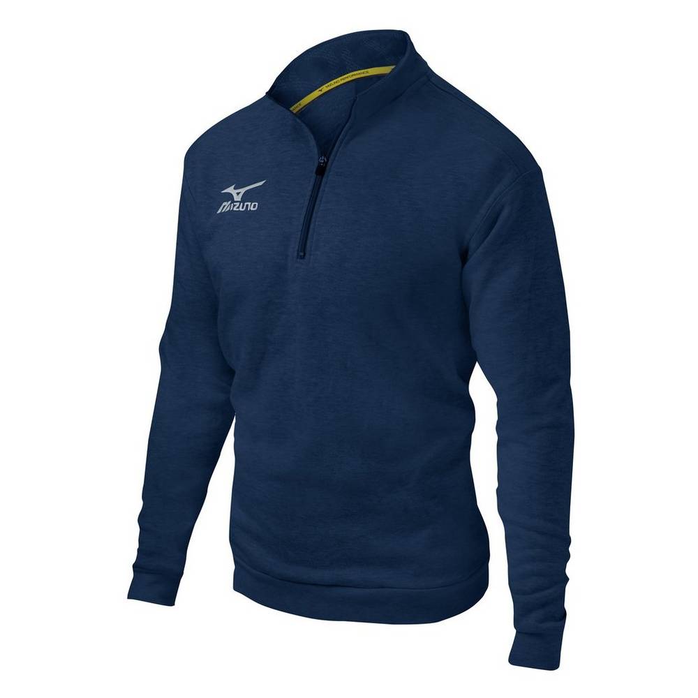 Moletom Mizuno 1/2 Zip Fleece - Homem - Azul Marinho - ZEBTH8319